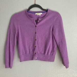 Boden Purple Cashmere long Sleeve Cardigan